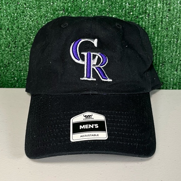 Men's Fan Favorite MLB Colorado Rockies Black Embroidered Adjustable Hat Cap NWT - Picture 1 of 4